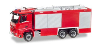 HER013055 - Minikit Camion Pompier Mercedes-Benz Arocs M Empl ULF - Herpa