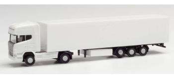 HER013802 - Minikit Camion semi-remorque Scania R TL, blanc - Herpa