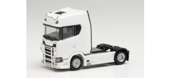 HER310116-004 - Tracteur de camion Scania CS20 à toit surélevé, blanc - Herpa