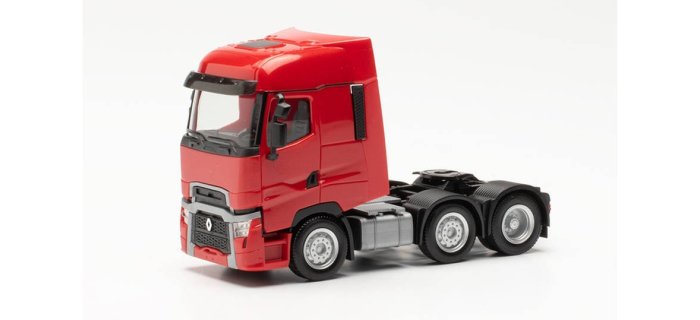 Herpa Renault T Facelift 6x2 – Camion Miniature Rouge, échelle 1:87, Objet De Collection Pour Modélistes