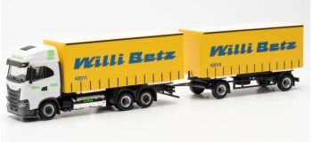 HER315913 - Camion Iveco S-Way LNG remorque bachée interchangeable Willi Betz - Herpa