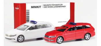 HER013772-002 - MiniKit VW Passat Variant avec rampe gyrophare, lot de 2 - Herpa