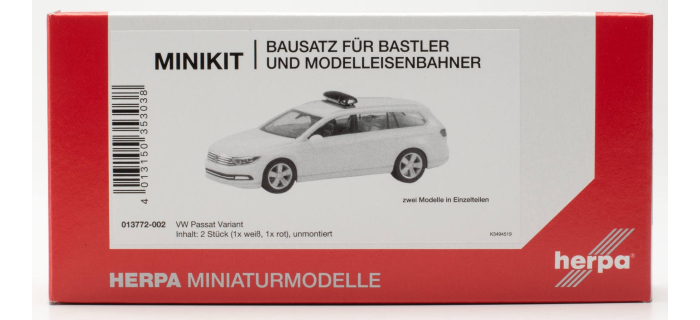 HER013772-002 - MiniKit VW Passat Variant avec rampe gyrophare, lot de 2 - Herpa