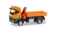 Modélisme ferroviaire : Herpa 305372 : Camion benne Mercedes-Benz Actros avec grue de chargement