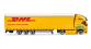 HER318952 - Semi-remorque à rideaux coulissants électrique Volvo FH GL XL, DHL - Herpa