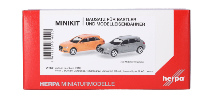 HER014090 - MiniKit Audi A3 Sportback (2012), 2 pièces - Herpa