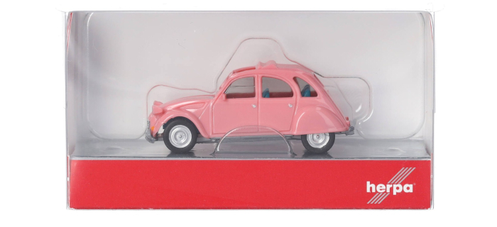 HER020824-008 - Citroën 2 CV avec toit ouvert, rose claire - Herpa