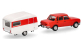 HER028585 - Berline Wartburg 353 `82 avec caravane Qek-Junior - Herpa