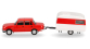 HER028585 - Berline Wartburg 353 `82 avec caravane Qek-Junior - Herpa