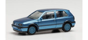 HER034074-002 - VW Golf III VR6 bleu métallisé, avec jantes bleues - Herpa