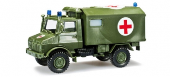 Train électrique : HERPA HER744553 - Unimog U 1300 ambulance 