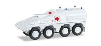 Train électrique : HERPA HER745338 - Véhicule militaire GTK Boxer blanc 