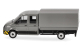 HER098328 - Camion MAN TGE gris à double cabine et parechoc à rayures jaunes - Herpa