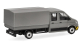 HER098328 - Camion MAN TGE gris à double cabine et parechoc à rayures jaunes - Herpa