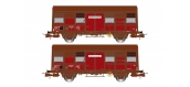 Modélisme ferroviaire  : JOUEF HJ6167 - Coffret de 2 wagons couverts à deux essieux, Gss 4-02 “Provence Express”  Volets d’aération ouverts, époque IV