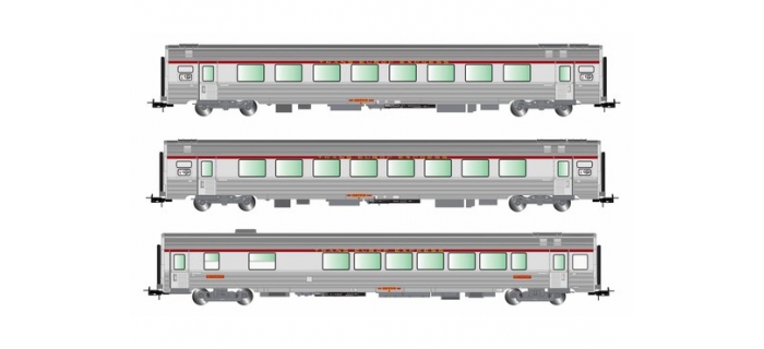 Set 3 Voitures Voyageurs Jouef HJ4197 - EC Etoile Du Nord SNCF - Epoque V - HO - NEUF