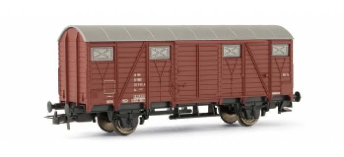 Wagon couvert, décoration marron