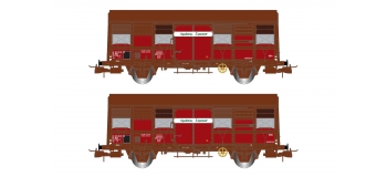Modélisme ferroviaire : JOUEF HJ6166 - Coffret de 2 wagons couverts à deux essieux, Gss 4-02 “Aquitaine Express”