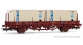 HJ6175 - Wagon plat type Ks, SNCF, chargé avec 2 containers Delmas - Jouef