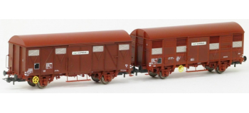 HJ6187 - Coffret de 2 wagons couverts à 2 essieux, SNCF livrée 