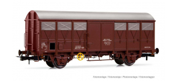 HJ6188 - Wagon couvert à 2 essieux Gs pour bétail, SNCF livrée rouille rouge - Jouef