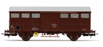 HJ6188 - Wagon couvert à 2 essieux Gs pour bétail, SNCF livrée rouille rouge - Jouef