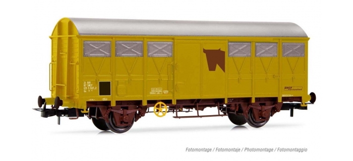 HJ6189 - Coffret de 2 wagons couverts SNCF type G41 jaune, pour bétail - Jouef