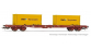 HJ6194 - Wagon porte-container S68, SNCF chargé avec 2 containers P&O Ferrymasters - Jouef