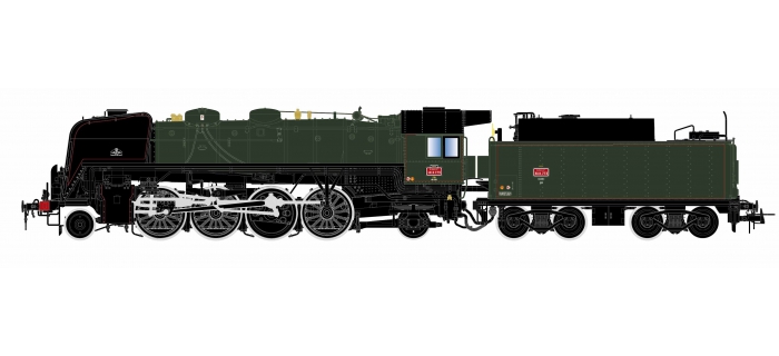 Modélisme ferroviaire : JOUEF HJ2381 - Coffret édition spéciale 75ème Anniversaire de Jouef, locomotive à vapeur 141 R 733 (Venissieux)	