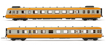 HJ2388S - Autorail diesel RGP2 X2700 SNCF, livrée orange / gris béton, DCC son - Jouef