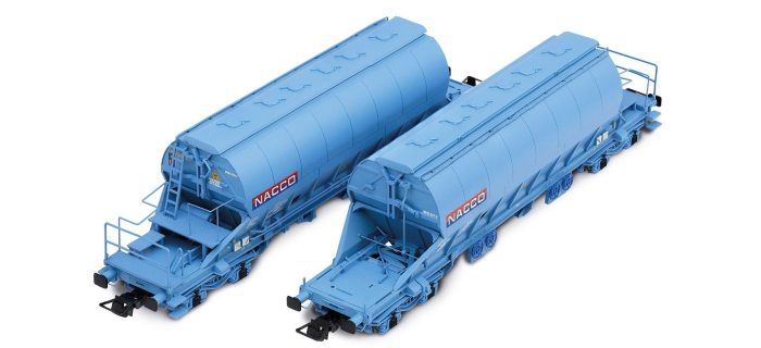 HJ6230 - Coffret 2 wagons-trémies Taoos, NACCO bleue - Jouef