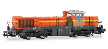 HJ2472 - Locomotive diesel Vossloh DE 18, Millet Rail orange/grise - Jouef