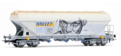 HJ6319 - Wagon-trémie céréalier SNCF « MILLET », avec grafittis - Jouef