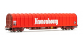 HJ6202 - Wagon bâché à 4 essieux Rils, rouge 