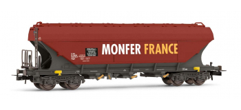 HJ6204 - Wagon trémie à face plane, rouge / noir, MONFER France - Jouef