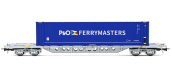 HJ6240 - Wagon porte-conteneurs Sgss F-NOVA avec conteneur 45' «P&O Ferrymasters» - Jouef