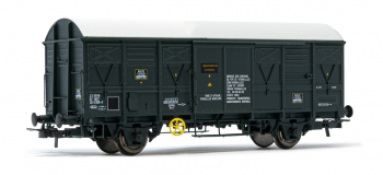 HJ6215 - Wagon couvert à essieux G4 SNCF, service des armées, vert olive - Jouef