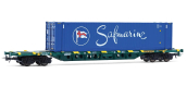 HJ6329 - Wagon porte-conteneurs Sgnss, CEMAT, Safmarine - Jouef