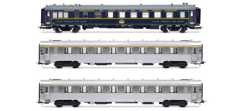 HJ4213 - Coffret 3 voitures « Sud Express » SNCF (voiture-restaurant CIWL + 2 x DEV Inox) - Jouef