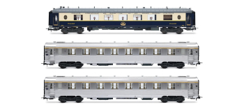 HJ4214 - Coffret 3 voitures « Sud Express » SNCF (voiture-salon CIWL + 2 x DEV Inox) - Jouef