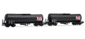 HJ6323 - Coffret 2 wagons citernes 4 essieux, noire, Total France, SNCF - Jouef