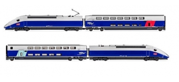 JOUEF HJ2362ACS SNCF, TGV 2N2 EuroDuplex, 4-Unit Pack Including Motorised  Head, Dummy Head and Two End Coaches (1st and 2nd Class), Period VI, AC