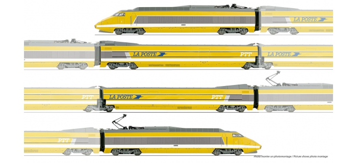 Train électrique : JOUEF HJ2209 - Coffret TGV La Poste, livrée d'origine