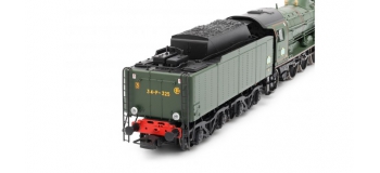 Modélisme ferroviaire : JOUEF HJ2243 - Locomotive à vapeur 241 P 17, tender 34P325, dépôt du Mans, Version fin de service, DCC, Son 