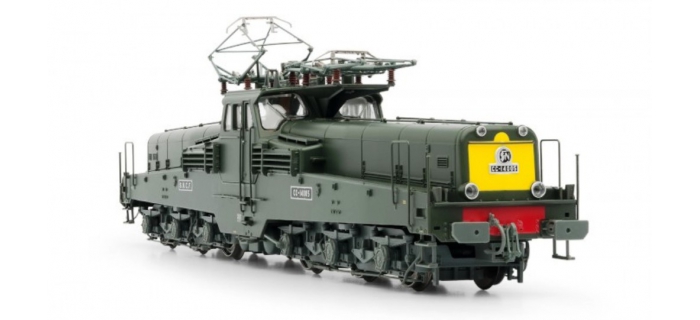 JOUEF HJ 2250 - Locomotive électrique CC 14000, livrée verte, faces frontales jaunes, fanaux fonctionnels
