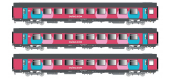 LSM40995 - Coffret de 3 voitures Vtu, SNCF livrée OUIGO, toitures gris foncé (RESERVATION) - LS Models