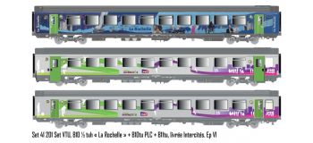 LSM41201 - Coffret de 3 voitures Corail Vtu, SNCF, La Rochelle + Intercités - LS Models