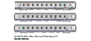 LSM41202 - Coffret 3 voitures Corail VTU SNCF TER Rhone Alpe - LS Models