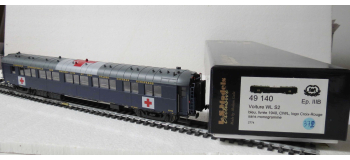 DEP-LSM49140 - Voiture voyageurs S2 - bleu - livrée 1940 - CIWL avec logo Croix-Rouge - LS Models