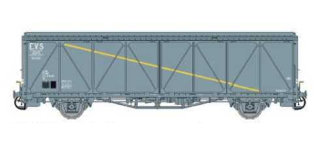 LSM30671 - Wagon couvert Hs, gris bande jaune, parois renforcées - LS Models